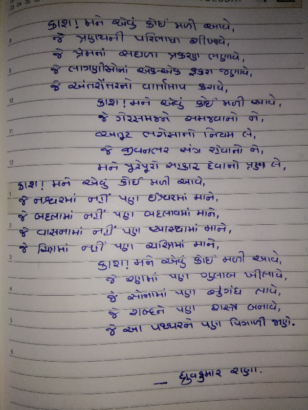 Gujarati Shayri by Dhruvkumar Rana : 16645