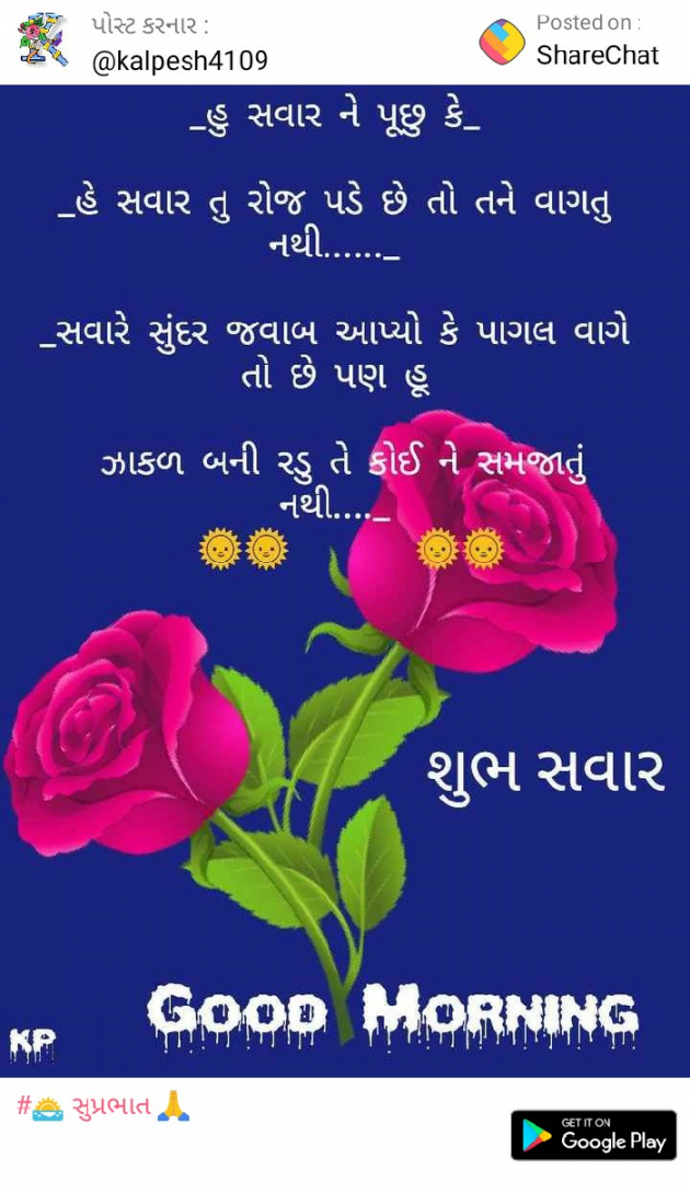 Gujarati Good Morning by Bharat Rajjadi : 111090543