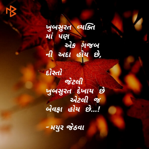 Gujarati Shayri by Mayur Jethava : 111134669