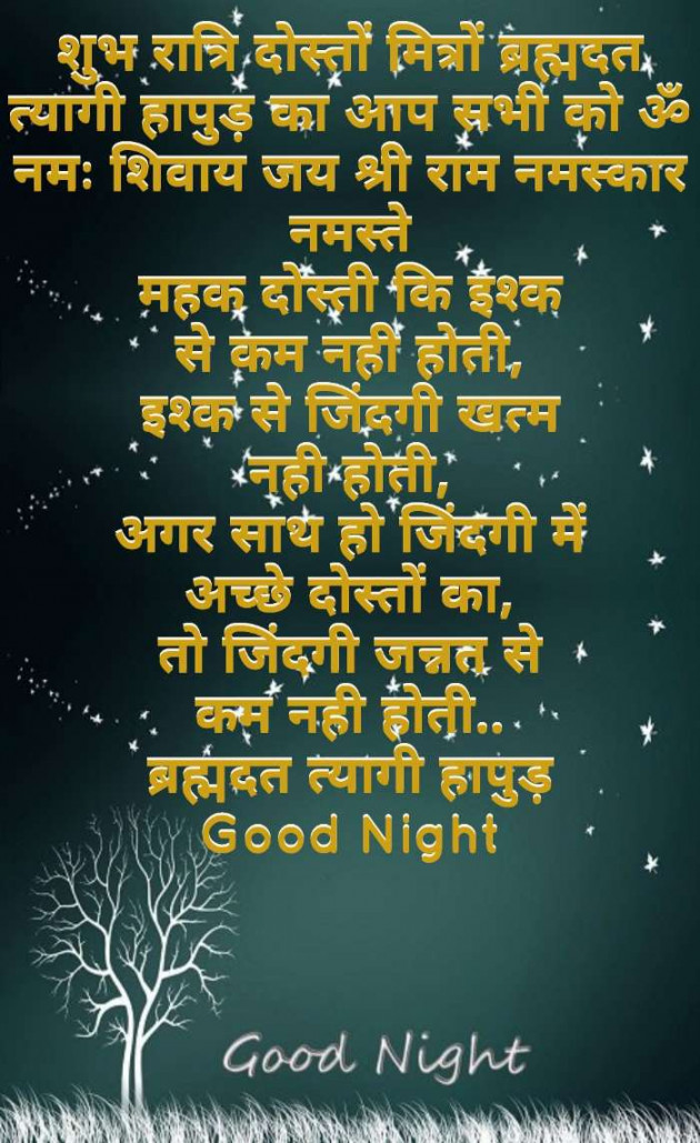 Hindi Good Night by ब्रह्मदत्त त्यागी हापुड़ : 111350664