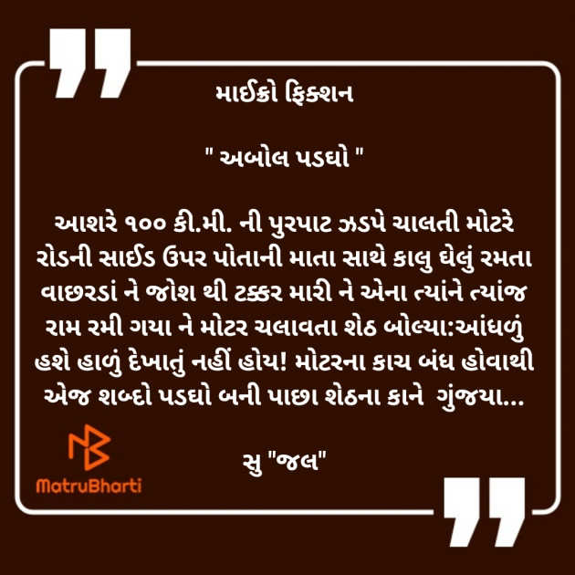 Gujarati Microfiction by Sujal Patel : 111351101