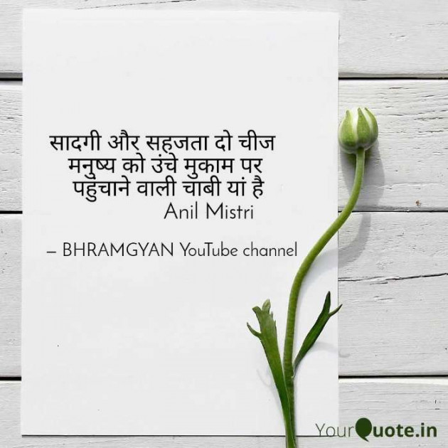 Hindi Thought by Anil Mistry https://www.youtube.com/c/BHRAMGYAN : 111359495