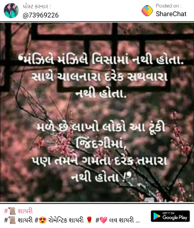 Gujarati Shayri by Zala Vijaysinh : 111394678