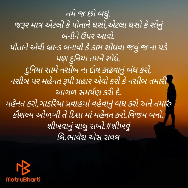 Gujarati Motivational by Writer Bhavesh Rawal : 111443593