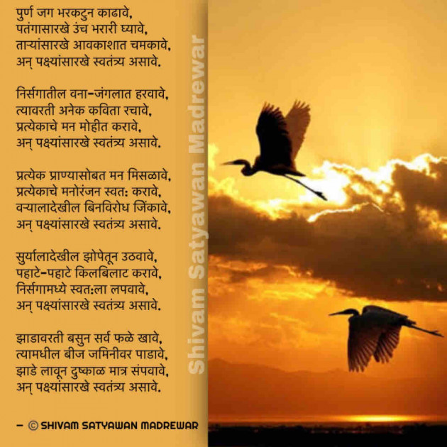 English Poem by Shivam Satyawan Madrewar : 111467948