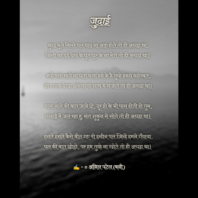 Hindi Poem by Anil Patel_Bunny : 111536990