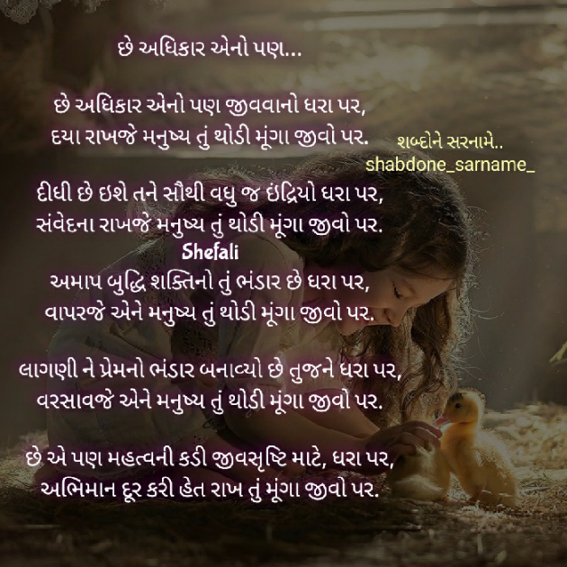 Gujarati Poem by Shefali : 111537784