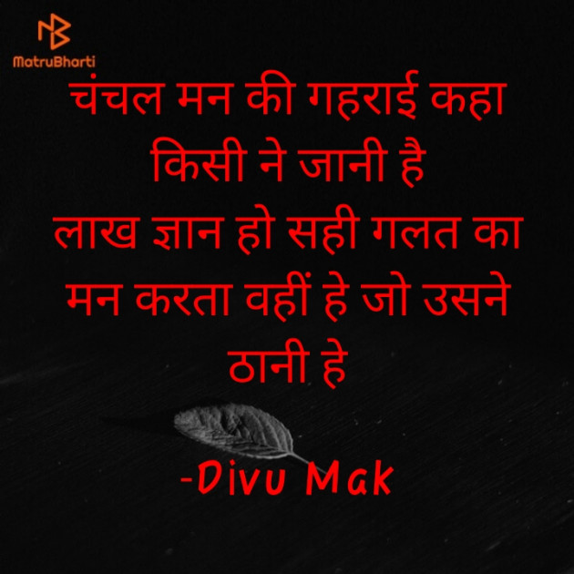 Hindi Thought by Divu Mak : 111560045