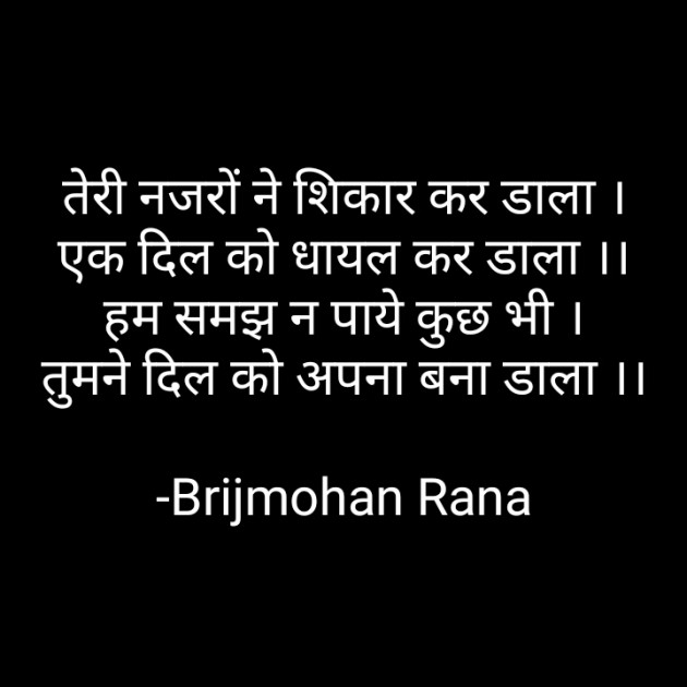 Hindi Shayri by Brijmohan Rana : 111573008