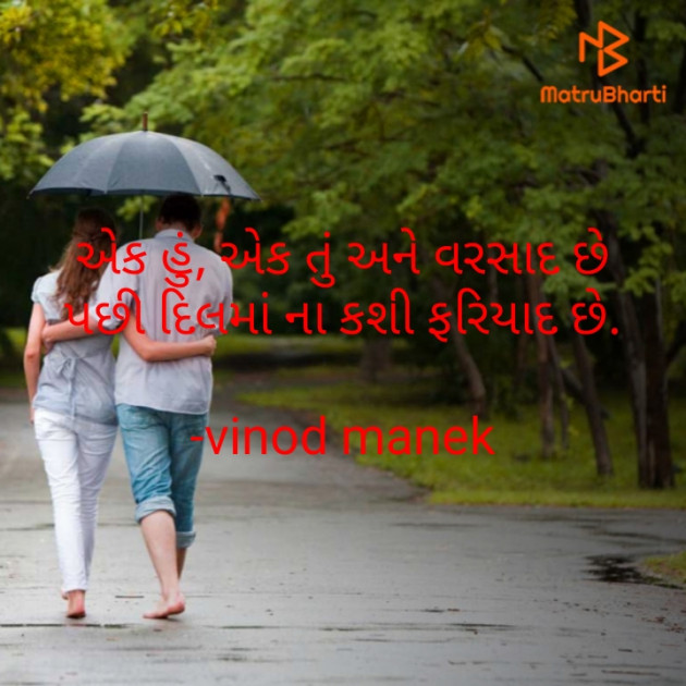 Gujarati Shayri by vinod manek : 111605939