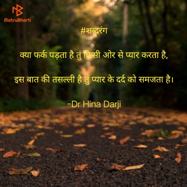 Hindi Shayri by Dr Hina Darji : 111615321