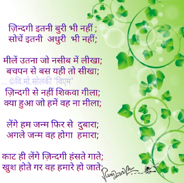 Hindi Poem by વિનોદ. મો. સોલંકી .વ્યોમ. : 111615394