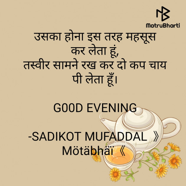 Hindi Good Evening by SADIKOT MUFADDAL 《Mötäbhäï 》 : 111638889