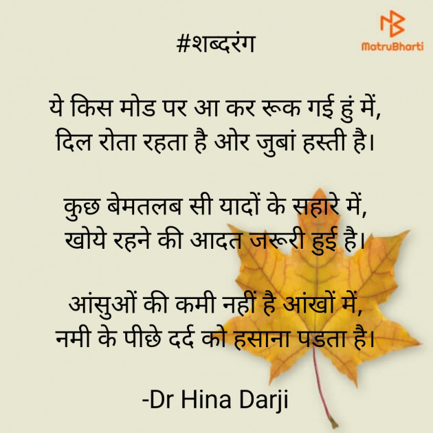 Hindi Shayri by Dr Hina Darji : 111652285