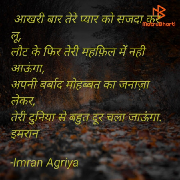 Hindi Shayri by Imran Agriya : 111668629
