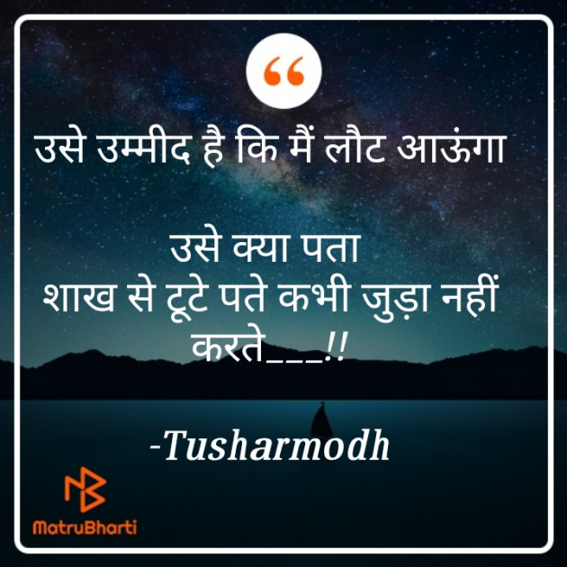Hindi Shayri by Tusharmodh : 111701370