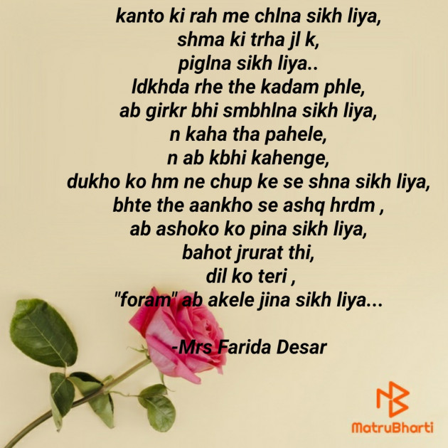 Hindi Romance by Mrs Farida Desar : 111813847