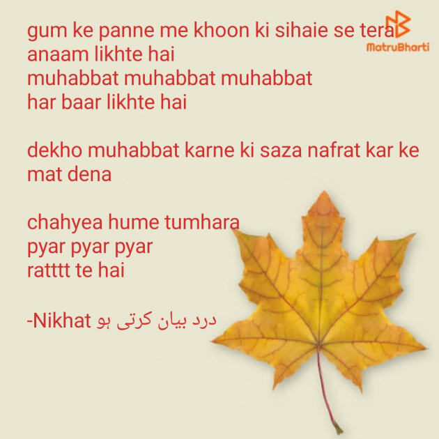 English Quotes by Nikhat درد بیان کرتی ہو : 111830564