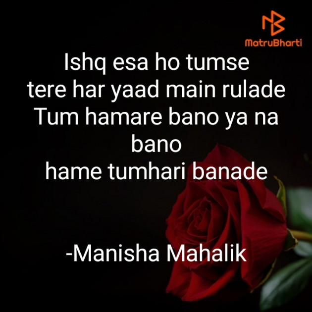 Hindi Shayri by Manisha Mahalik : 111834392