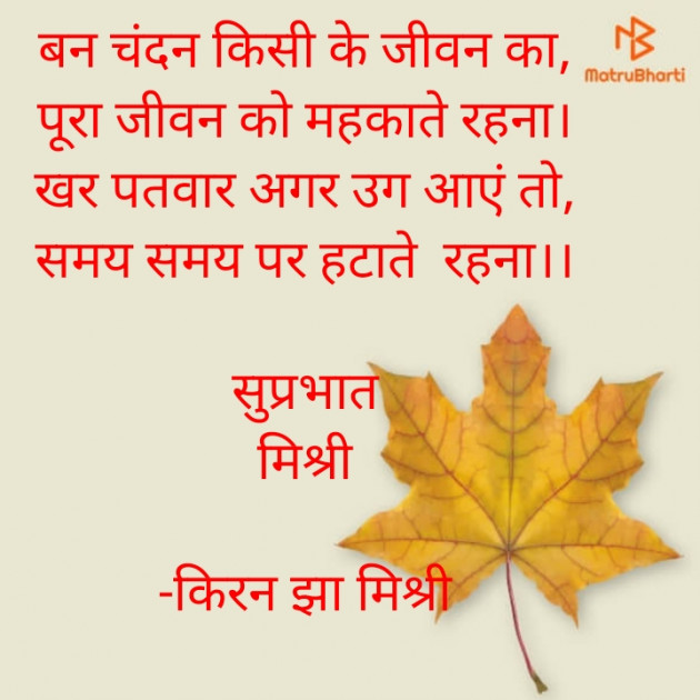 Hindi Quotes by किरन झा मिश्री : 111845541