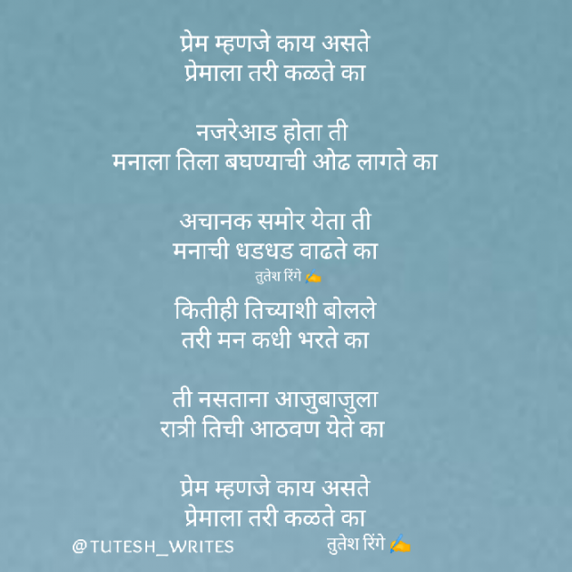 Marathi Poem by tutesh ringe : 111864627