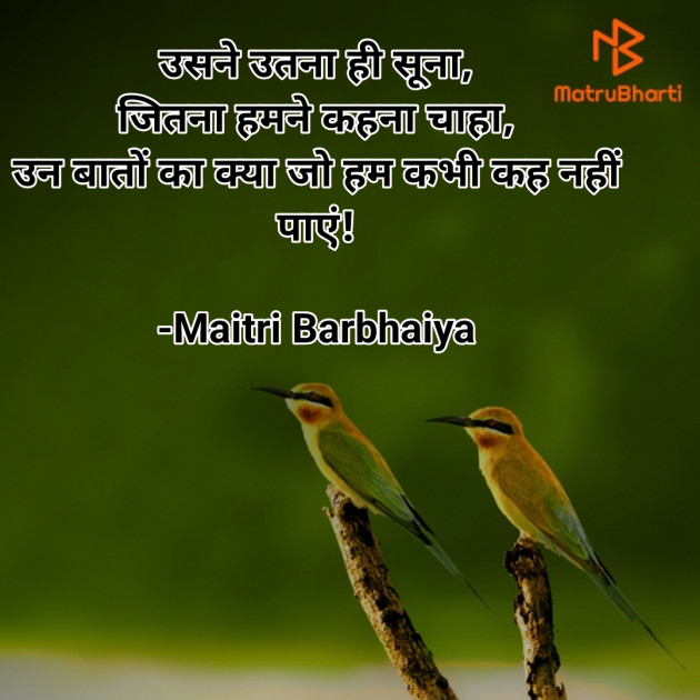 Hindi Shayri by Maitri Barbhaiya : 111894965