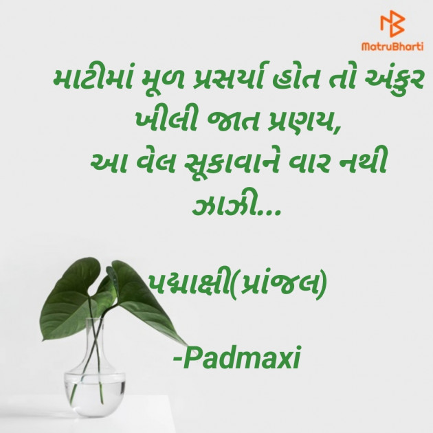 Gujarati Poem by Padmaxi : 111901308