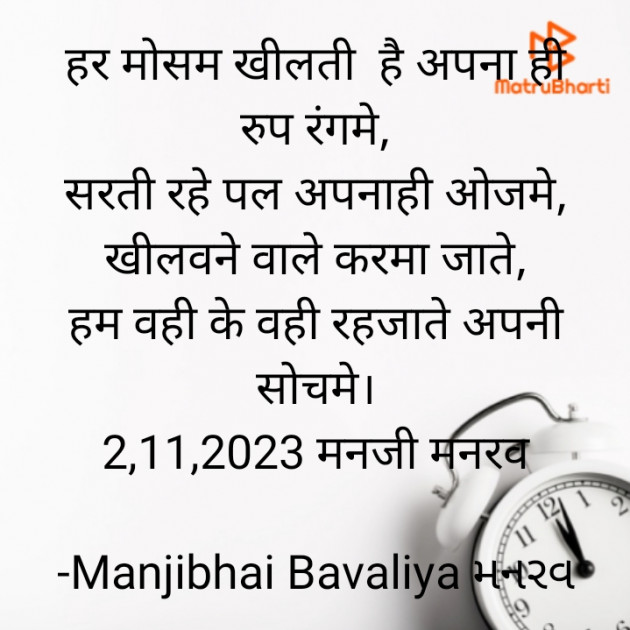 Hindi Shayri by Manjibhai Bavaliya મનરવ : 111903011