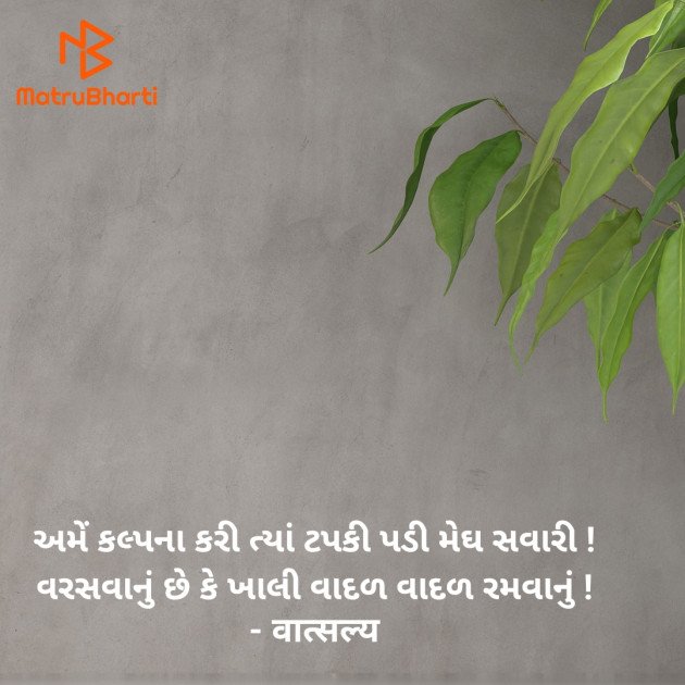 Gujarati Shayri by वात्सल्य : 111907242