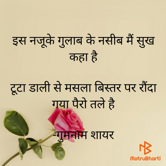 Hindi Shayri by गुमनाम शायर : 111919850