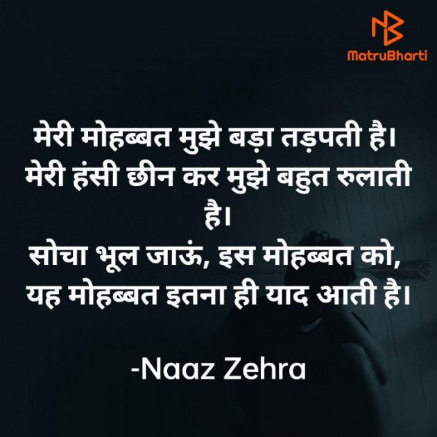 Hindi Shayri by Naaz Zehra : 111941957