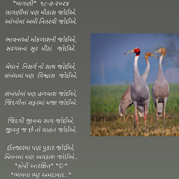 Gujarati Poem by Bhavna Bhatt : 111942139