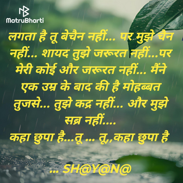 Hindi Shayri by Shayana : 111964044