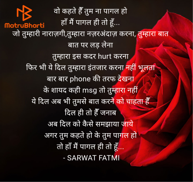 Hindi Shayri by SARWAT FATMI : 111968918