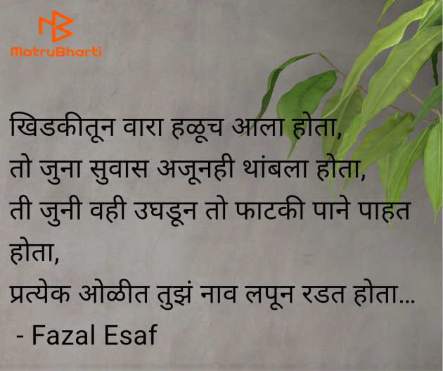 Marathi Shayri by Fazal Esaf : 111983720